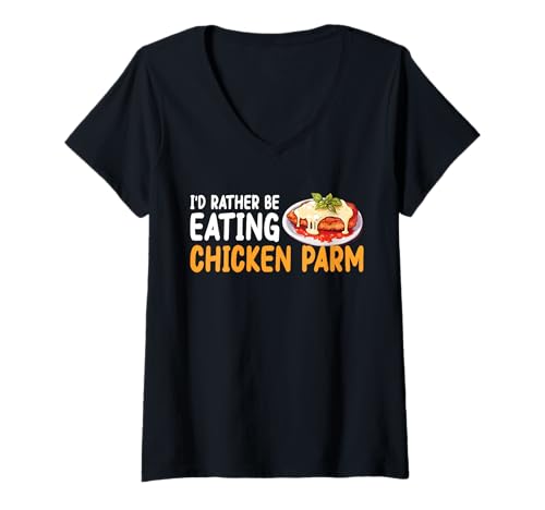 Damen Id Rather Be Eating Chicken Parm T-Shirt mit V-Ausschnitt Damen Id Rather Be Eating Chicken Parm T-Shirt mit V-Ausschnitt von Chicken Parm Liebhaber Designs Idee