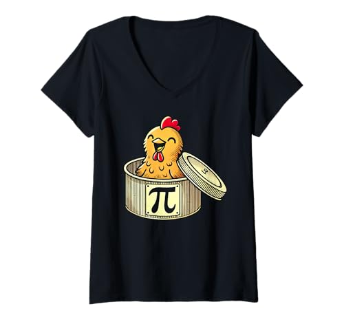 Damen Lustiger Chicken Pot Pi Day Pie Mathelehrer Liebhaber Geek Pi 3.14 T-Shirt mit V-Ausschnitt Damen Lustiger Chicken Pot Pi Day Pie Mathelehrer Liebhaber Geek Pi 3.14 T-Shirt mit V-Ausschnitt von Chicken Pot Pi Day Pie Math Teacher Lover Pi 3.14