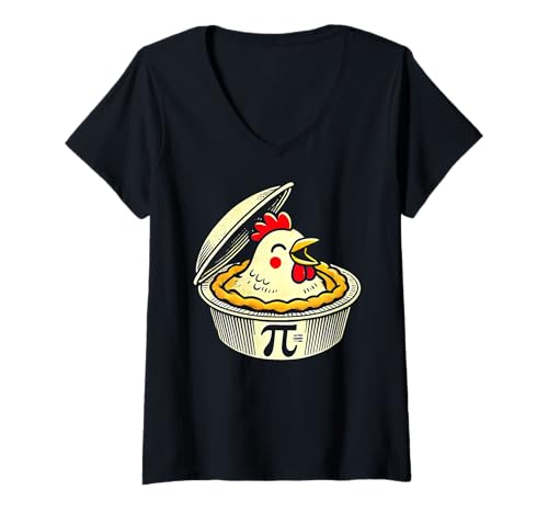 Damen Pie Mathe Teacher Lover Geek Pi 3.14 Lustiger Chicken Pot Pi Day T-Shirt mit V-Ausschnitt Damen Pie Mathe Teacher Lover Geek Pi 3.14 Lustiger Chicken Pot Pi Day T-Shirt mit V-Ausschnitt von Chicken Pot Pi Day Pie Math Teacher Lover Pi 3.14