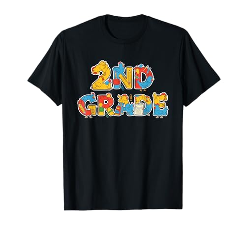 Lustiges Huhn zweite Klasse Schulanfang Kinder Jungen Mädchen T-Shirt von Chicken Second Day of School 2nd Grade Outfits