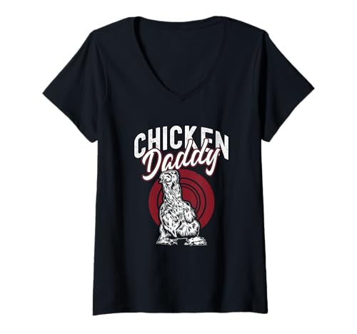 Damen Chicken Daddy Lustiger Silkie Farm Homesteader T-Shirt mit V-Ausschnitt Damen Chicken Daddy Lustiger Silkie Farm Homesteader T-Shirt mit V-Ausschnitt von Chicken Shirt for Farm Dads