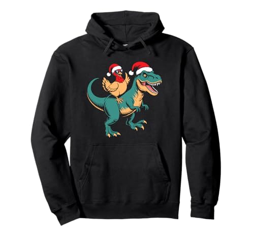 Weihnachten Huhn reiten Dinosaurier Tyrannosaurus Rex Jungen Pullover Hoodie Weihnachten Huhn reiten Dinosaurier Tyrannosaurus Rex Jungen Pullover Hoodie von Chicken riding t rex
