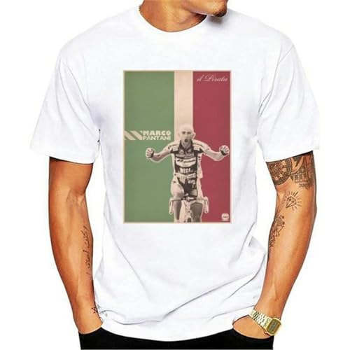 NOLE T-Shirt Marco PANTANI Ciclismo Campione IL PIRATA CESENATICO White L White M von Chickens