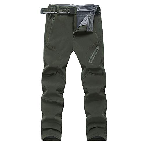 Chickw1 Herren Wanderhose Jogging Berghose Sport Skihose Trekkinghose Winddicht Warm Wasserdicht Langlaufhose für Jagd Trekking und Fahrrad (Armeegrün,7XL) von Chickwin-Shop
