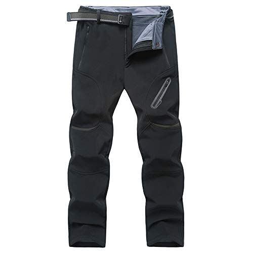 Chickw1 Herren Wanderhose Jogging Berghose Sport Skihose Trekkinghose Winddicht Warm Wasserdicht Langlaufhose für Jagd Trekking und Fahrrad (Schwarz,9XL) von Chickwin-Shop