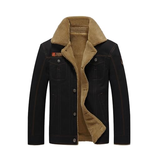 Chickwin Herren Jacke Winter Herbst Samt, Elegant Übergangsjacke Warme Winterjacke Männer Vintage Jacken Mantel für Outdoor Snowboard Wandern Fahrrad Training Arbeits von Chickwin