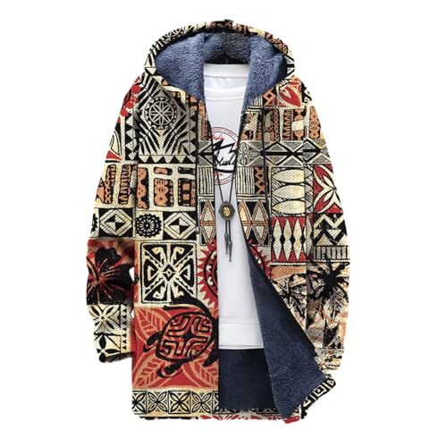 Chickwin Herren Jacke Winter Herbst Übergangsjacke 3D Druck Winterjacke Warme Männer Jacken Mantel mit Kapuze für Outdoor Snowboard Wandern Fahrrad Training Arbeits von Chickwin