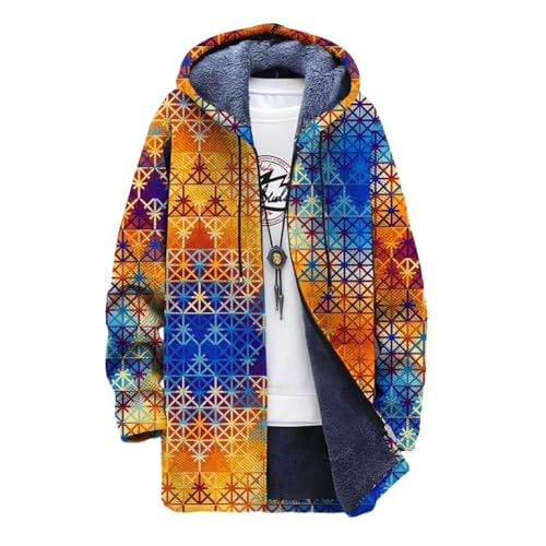 Chickwin Herren Jacke Winter Herbst Übergangsjacke 3D Druck Winterjacke Warme Männer Jacken Mantel mit Kapuze für Outdoor Snowboard Wandern Fahrrad Training Arbeits von Chickwin