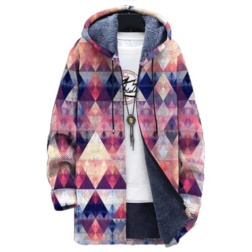 Chickwin Herren Warme Jacke Winter Herbst Übergangsjacke 3D Boho-Stil Muster Winterjacke Männer Jacken Mantel mit Kapuze für Outdoor Snowboard Wandern Fahrrad Training Arbeits von Chickwin
