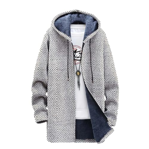 Chickwin Herren Warme Jacke Winter Herbst Übergangsjacke 3D Muster Winterjacke Männer Jacken Mantel mit Kapuze für Outdoor Snowboard Wandern Fahrrad Training Arbeits von Chickwin