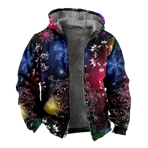 Chickwin Herren Warme Jacke Winter Herbst Übergangsjacke Weihnachtstag Stil Winterjacke Männer Jacken Mantel mit Kapuze für Outdoor Snowboard Wandern Fahrrad Training Arbeits von Chickwin