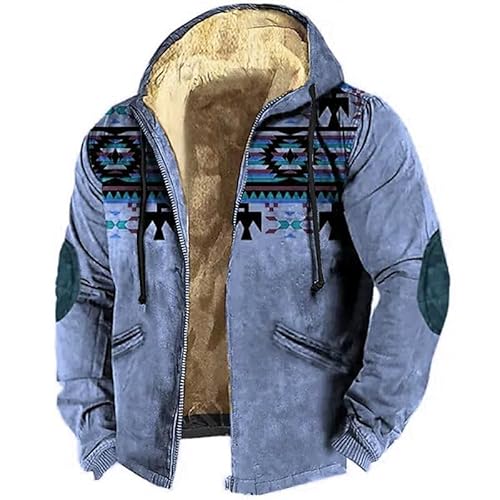 Chickwin Mode Herren Warme Jacke Herbst Übergangsjacke Winterjacke Männer Jacken Mantel mit Kapuze für Outdoor Wandern Fahrrad Training Arbeits - Einfaches Muster von Chickwin