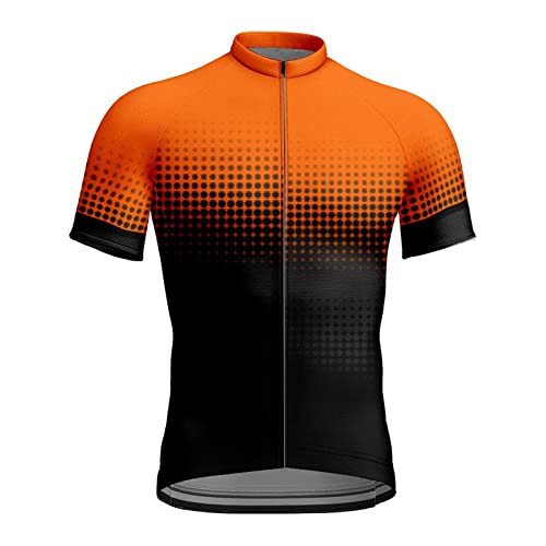 Chickwin Radtrikot Kurzarm Herren, Polka Dot Dreieck Muster Sommer Fahrradtrikot MTB Elastische Männer Fahrradbekleidung Kleidung Fahrrad Tops T Shirt, Cycling Jersey Bekleidung von Chickwin