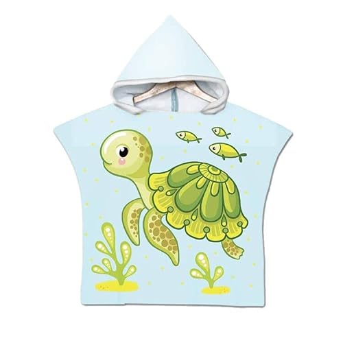 Chickwino Badeponcho Kinder mit Kapuze Tiermuster Poncho Handtuch Kinder Grün Surf Badetuch Kinder Robe Strand Schwimmen Poncho für Babys Jungen Mädchen von Chickwin