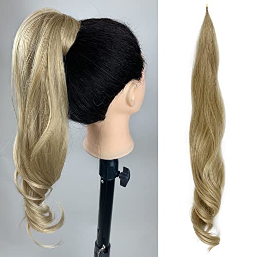 Chicmoi Pferdeschwanz-Extensions, 81,3 cm, blond, flexibel, für langes gewelltes Haar, synthetische Haarteile für Damen und Mädchen von Chicmoi