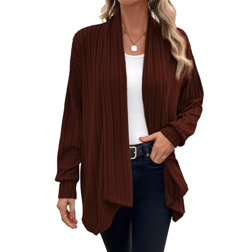 Chicrise Cardigan Damen Lang Herbst Strickjacke Elegant Generisch Streifen Strickmantel Warme Frühlingsmode Kaffee 2X-Groß 50-54 2XL Chicrise Cardigan Damen Lang Herbst Strickjacke Elegant Generisch Streifen Strickmantel Warme Frühlingsmode Kaffee 2X-Groß 50-54 2XL von Chicrise