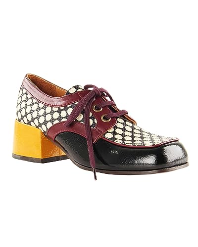 Chie Mihara Damen BABIZU38,5 Oxford, Black, White, red, Yellow, 38.5 EU von Chie Mihara