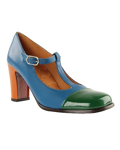 Chie Mihara Damen FADI38 Pump, Blue, Green, orange, 38 EU von Chie Mihara