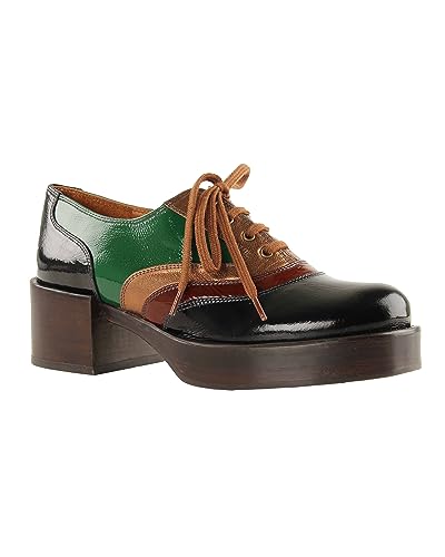 Chie Mihara Damen INOUE39 Oxford, Black, Green, Burgundy, Gold, 39 EU von Chie Mihara