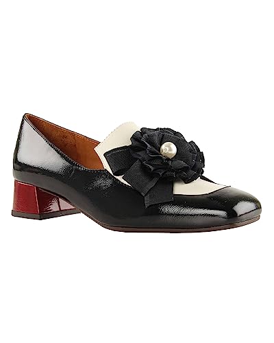 Chie Mihara Damen RAVEN38 Loafer, Black, White, red, 38 EU von Chie Mihara