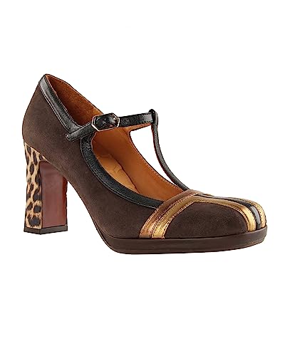 Chie Mihara Damen UYANI37 Pump, Brown, Gold, Black,Sand, 37 EU von Chie Mihara