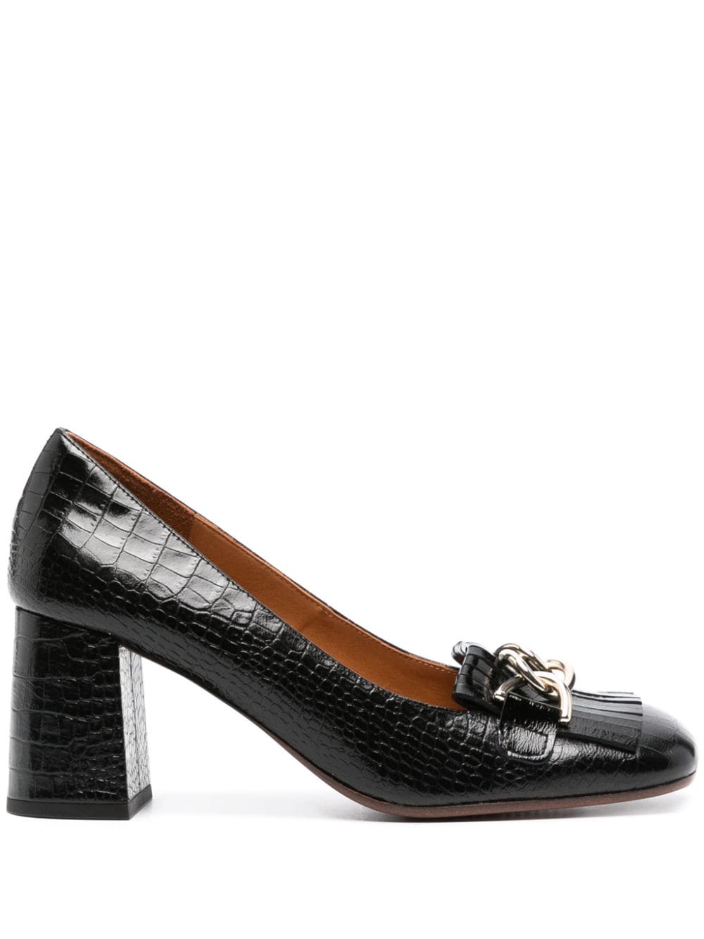 Chie Mihara Pyla Pumps mit Kroko-Effekt 70mm - Schwarz von Chie Mihara