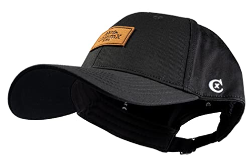 ChiemX Unisex Baseball Curved Cap mit Schirm Gebogen und Lederpatch Schwarz Unisize von ChiemX