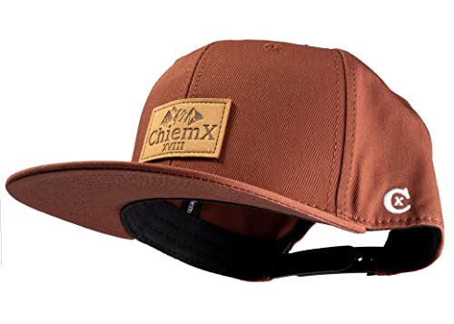 ChiemX Unisex Baseball Snapback Cap mit Lederpatch und Schirm Gerade Braun Unisize von ChiemX