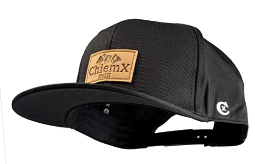 ChiemX Unisex Baseball Snapback Cap mit Lederpatch und Schirm Gerade Schwarz Unisize ChiemX Unisex Baseball Snapback Cap mit Lederpatch und Schirm Gerade Schwarz Unisize von ChiemX