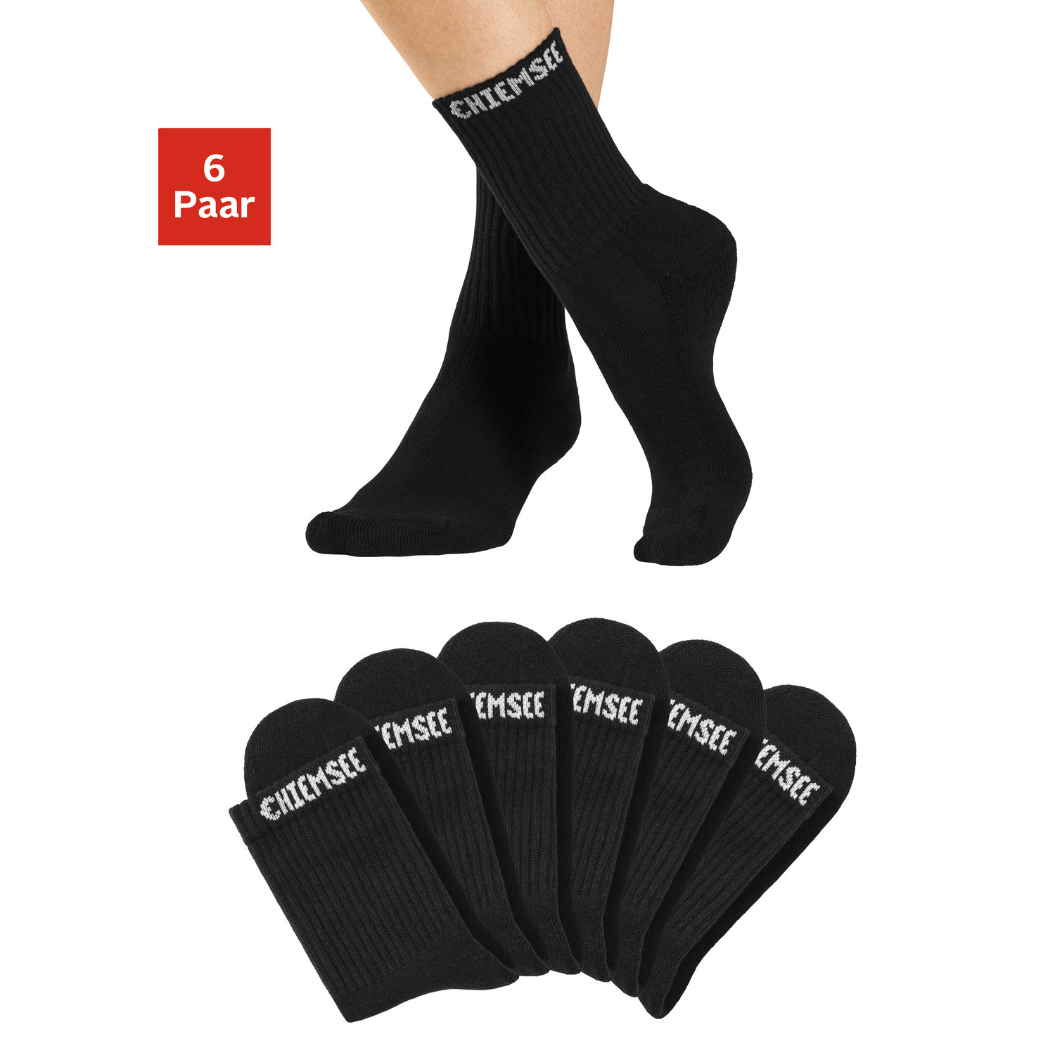 CHIEMSEE Tennissocken Damen schwarz Gr.35-38 von Chiemsee