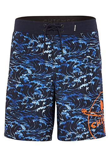 Chiemsee Badeshorts Knielang S M Blu/L Grn AOP von Chiemsee