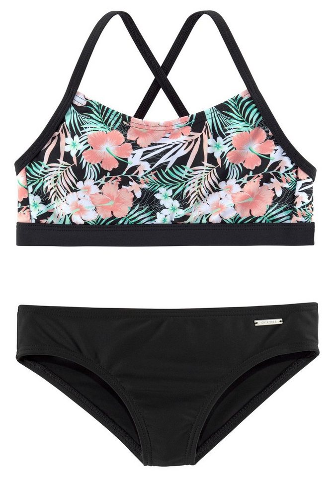 Chiemsee Bustier-Bikini im tropischen Print von Chiemsee