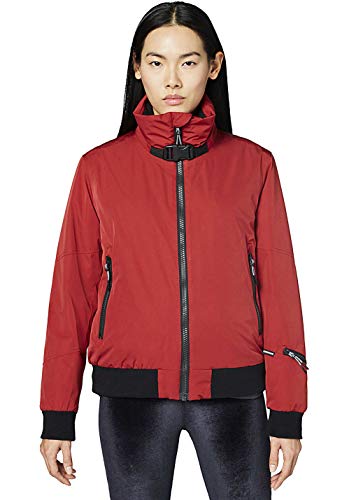 Chiemsee Damen Ski Blouson, einfarbig mit Strickbund Jacke, Red Dahlia, S von Chiemsee