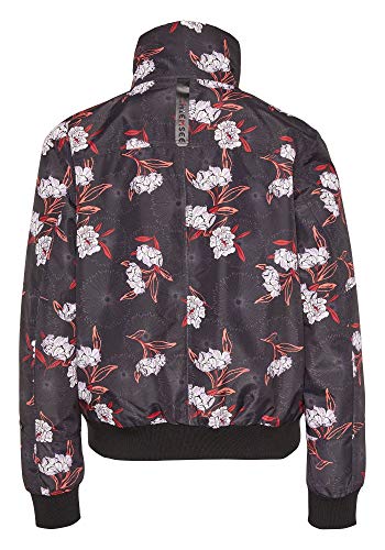 Chiemsee Damen Jacke im angesagten Blouson-Schnitt und All-Over-Print, Black/Red AOP, L, 1061702 von Chiemsee