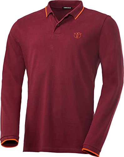 Chiemsee Herren Poloshirt Langarm, 100% Baumwolle, bequemes Polo mit lässigem Kragen, leichtes Langarmshirt, atmungsaktiv & luftdurchlässig, Bordeaux, Gr. XL von Chiemsee