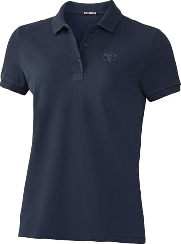 Chiemsee Poloshirt Damen, Tshirt Damen aus 100% Baumwolle, atmungsaktives Kurzarm Shirt mit klassischem Polokragen, Marine, Gr. XXL von Chiemsee