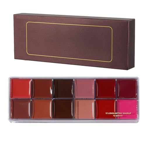 12 Tone Lasting Lip Makeup Palette, Lip Color Palette | Long Lasting Lip Gloss for Parties with Versatile Natural Look von Chienc