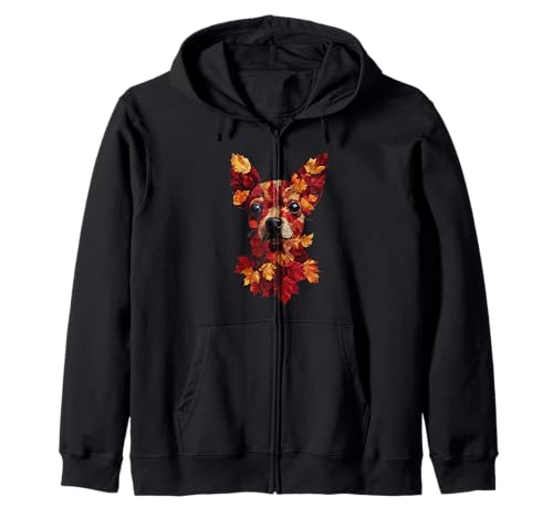 Chihuahua Herbstlaub Herbst Hund Chihuahua Mama Kapuzenjacke von Chihuahua Autumn Leaves - Fall Gifts