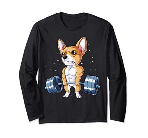 Chihuahua Weightlifting Funny Deadlift Men Fitness Gym Gift Langarmshirt Chihuahua Weightlifting Funny Deadlift Men Fitness Gym Gift Langarmshirt von Chihuahua DU Clothing