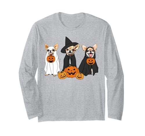 Chihuahua Hundeliebhaber Geist Hexe Mama Halloween Gruselig Langarmshirt Chihuahua Hundeliebhaber Geist Hexe Mama Halloween Gruselig Langarmshirt von Chihuahua Dogs Ghost Dog Mom Halloween Costume