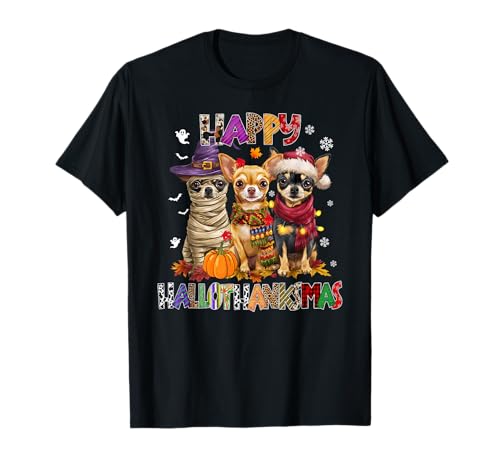 Chihuahua Hunde Weihnachten Happy Hallothankmas Xmas Herren Damen T-Shirt Chihuahua Hunde Weihnachten Happy Hallothankmas Xmas Herren Damen T-Shirt von Chihuahua Happy Hallothankmas Christmas Dog