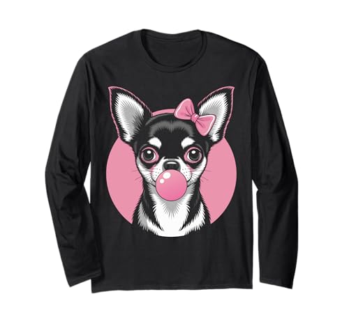 Mädchen Chihuahua Pink Bubblegum Chihuahua Langarmshirt Mädchen Chihuahua Pink Bubblegum Chihuahua Langarmshirt von Chihuahua Lover Gifts & Tees