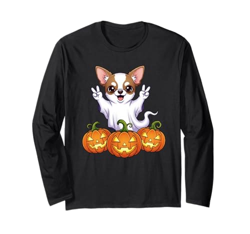 Lustiger Chihuahua Geist Kürbis Boo Halloween Kinder Herren Damen Langarmshirt Lustiger Chihuahua Geist Kürbis Boo Halloween Kinder Herren Damen Langarmshirt von Chihuahua Lovers Halloween Ghost Pumpkin Outfits