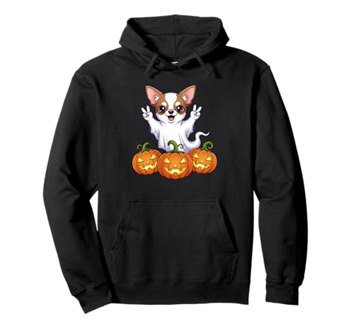 Lustiger Chihuahua Geist Kürbis Boo Halloween Kinder Herren Damen Pullover Hoodie von Chihuahua Lovers Halloween Ghost Pumpkin Outfits