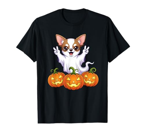 Lustiger Chihuahua Geist Kürbis Boo Halloween Kinder Herren Damen T-Shirt von Chihuahua Lovers Halloween Ghost Pumpkin Outfits