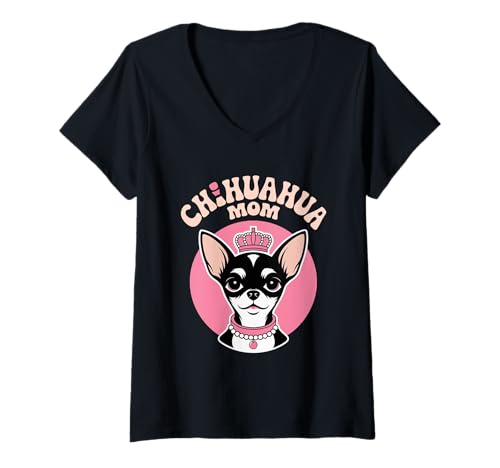 Damen Chihuahua Mom Lustige Chihuahua-Meme T-Shirt mit V-Ausschnitt Damen Chihuahua Mom Lustige Chihuahua-Meme T-Shirt mit V-Ausschnitt von Chihuahua Mom Funny Chihuahua Shirt