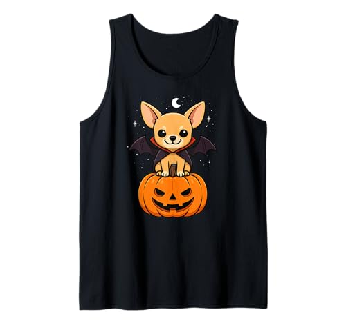 Chihuahua Tierliebhaber Vampir Kürbis Halloween Mama Papa Tank Top von ChihuahuaAxis1