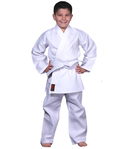 Chikara Karateanzug Kinder weiß, Karate Anzug Jungen, Karate Anzug Mädchen, Karateanzug Kinder Baumwolle, Kampfsportanzug Kinder (180) von Chikara