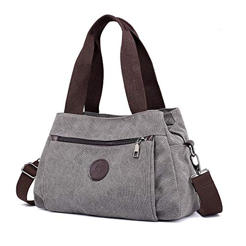 Chikencall® Frauen Hobo Handtaschen Lässige Canvas Vintage Umhängetasche Tägliche Geldbörsen mit mehreren Fächern Schultertaschen Shopper Bag von Chikencall