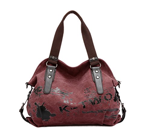 Frauen Damen Leinentaschen Segeltuch Taschen Lässige Vintage Hobo Leinwand Multi-Pocket täglich Geldbörse Messenger Top Griff Schulter große Tote Shopper Handtasche Einkaufen Graffiti Taschen von Chikencall